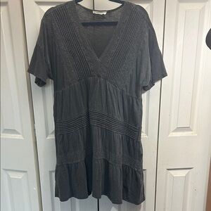 Lucky Brand Charcoal V-Neck Tunic